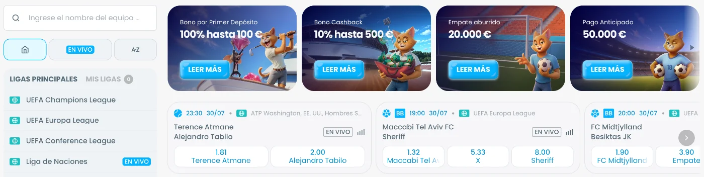 Apuestas deportivas online en Cazimbo Sportsbook
