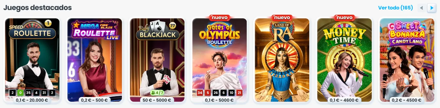 Juegos de casino en vivo con crupier en Cazimbo